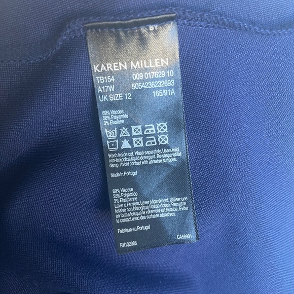 Karen Millen Open Back Navy Blue Long sleeve Cocktail Casual Top T-shirt Blouse - Picture 9 of 9